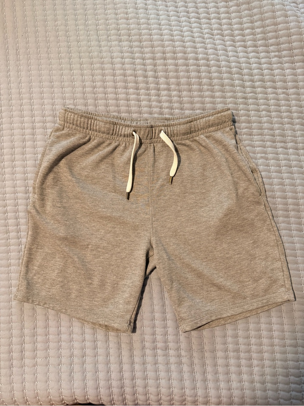 Men's Light Gray Drawstring Athletic Shorts